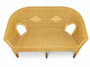 Sofa - Bamboe - Rieten divanetje uit de jaren 60