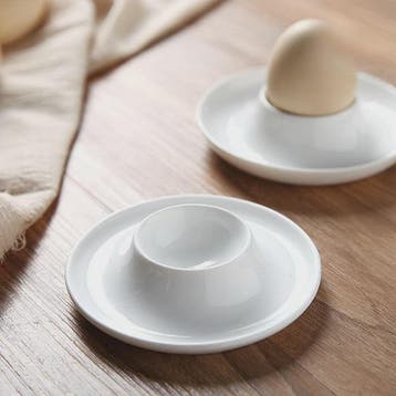 Set van 4 Luxe Porseleinen Eierdopjes - Stapelbaar & Elegant, Verzenden, Nieuw