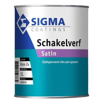 Sigma Schakelverf Satin - WIT - 1 liter (Lakverf), Doe-het-zelf en Verbouw, Verf, Beits en Lak, Wit, Nieuw, Ophalen of Verzenden