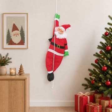 vidaXL Hangende Kerstman aan touw Rood 30 x 15 x 130 cm, Verzenden, Nieuw