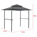 Steakhouse BBQ paviljoen 250x241x151 cm brandvertragend, Verzenden, Nieuw