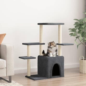 vidaXL Kattenmeubel met sisal krabpalen 97,5 cm donkergrijs, Dieren en Toebehoren, Katten-accessoires, Verzenden, Nieuw