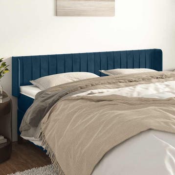vidaXL Hoofdbord met randen 183x16x78/88 cm fluweel, Huis en Inrichting, Verzenden, Nieuw, Blauw, Stof