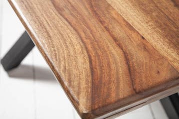 Massief houten eettafel GALAXIE 180 cm bruin sheeshamsteen, Huis en Inrichting, Tafels | Eettafels, Ophalen of Verzenden, Nieuw
