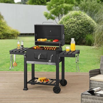 Houtskool BBQ Arnad met deksel 105x135x47,5 cm zwart casa.pr, Verzenden, Nieuw