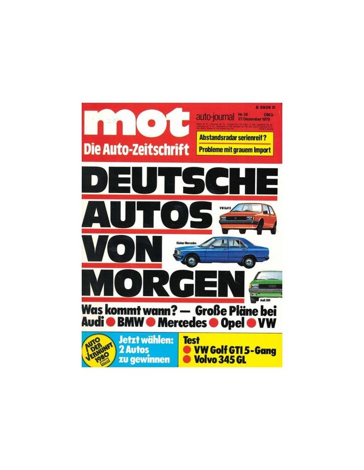 1979 MOT AUTO JOURNAL MAGAZINE 26 DUITS, Boeken, Auto's | Folders en Tijdschriften