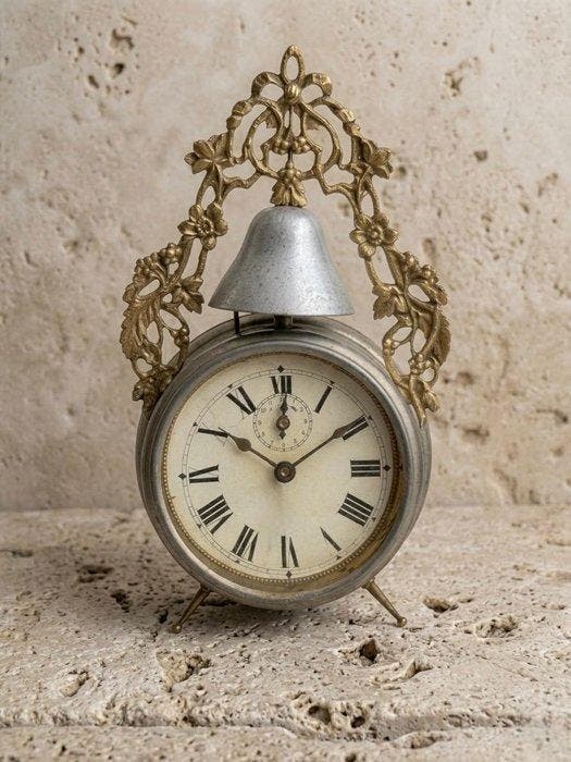 Wekker - Rare Art Nouveau Automate à Cloche Oscillante –, Antiek en Kunst, Antiek | Klokken
