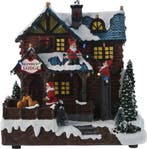 2dekans | Kerstdorp huis - met beweging, led verlichting en, Ophalen of Verzenden, Zo goed als nieuw