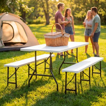 Campingtafelset Panja, opvouwbaar, weerbestendig, 8 personen, Verzenden, Nieuw