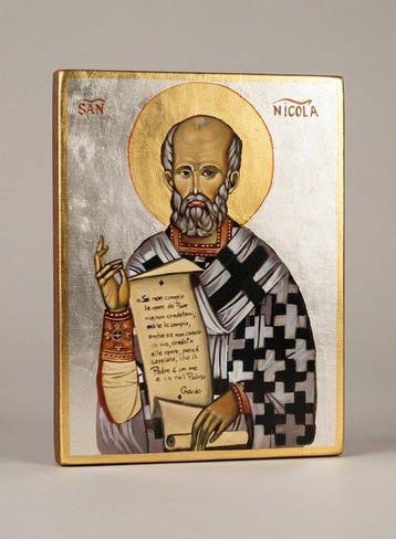 M. Palumbo (XX) - Icona Sacra - San Nicola di Myra - 30 x 40