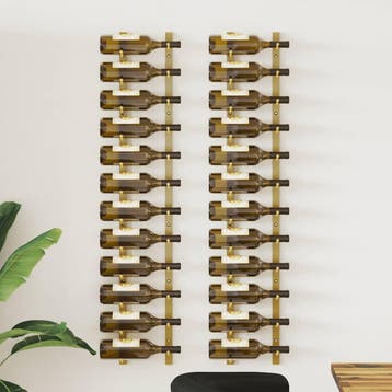 vidaXL Wijnrekken 2 st voor 12 flessen wandmontage ijzer, Huis en Inrichting, Woonaccessoires | Wijnrekken, Verzenden, Nieuw