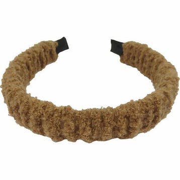 Haarband Diadeem 2,5cm – Gerimpelde Teddy Stof – Bruin, Sieraden, Tassen en Uiterlijk, Nieuw