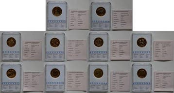 Europa. 2 Euro 2004/2014 (10 coins) - Gold Plated (Zonder