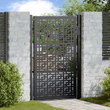 vidaXL Poort met kruisontwerp 100x150 cm staal zwart, Verzenden, Nieuw
