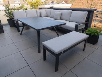Garden Impressions lounge diningset Rondo 6 delig., Ophalen of Verzenden, 8 zitplaatsen, Loungeset, Bank