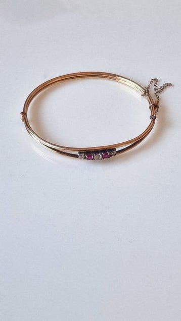 Armband - 14 karaat Geel goud Gemengde edelstenen - Robijn, Nieuw