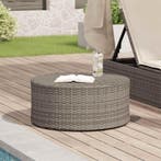 vidaXL Salontafel voor buiten Grijs Ø 68 x 30 cm polyrotan, Tuin en Terras, Tuintafels, Verzenden, Nieuw