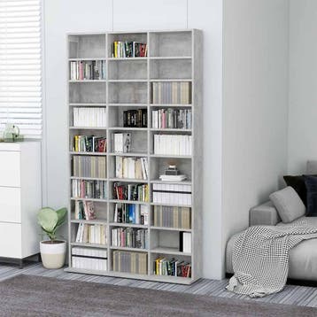 vidaXL Cd-kast 102x16x177,5 cm bewerkt hout betongrijs, Verzenden, Nieuw