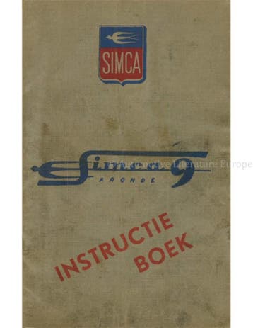 1951 SIMCA 9 ARONDE INSTRUCTIEBOEKJE NEDERLANDS