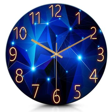IvoQ Stille Wandklok Blauw Design Ø 30 cm, Verzenden, Nieuw