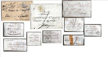 Frankrijk 1808/1848 - 19e-eeuwse Franse zegelloze, Gestempeld