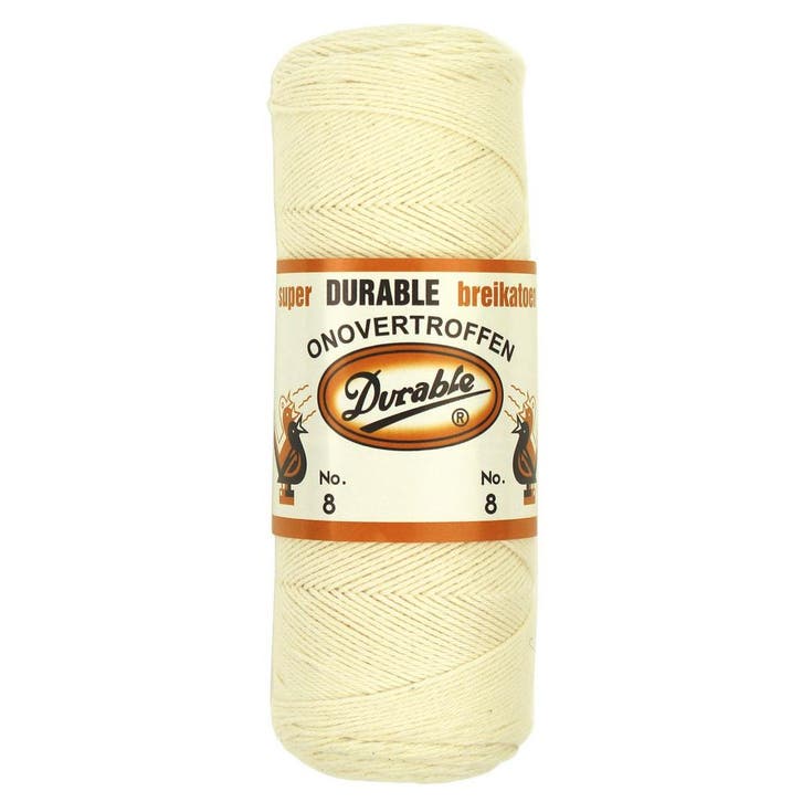 Durable Breikatoen Nr. 8 - 087 ecru - Katoen Garen, Hobby en Vrije tijd, Breien en Haken, Ophalen of Verzenden
