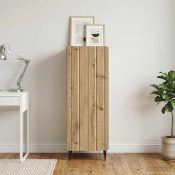 vidaXL Dressoir Artisanaal eiken 34,5 x 33 x 92 cm Bewerkt, Verzenden, Nieuw, Overige houtsoorten, Minder dan 50 cm