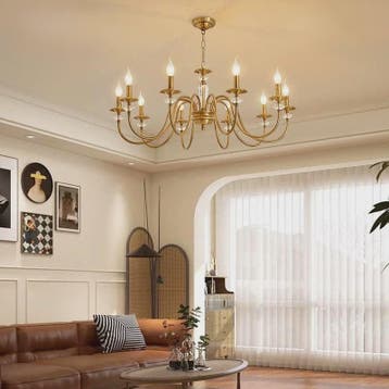 American Retro Messing Plafondlamp met Kaarslampjes - Sfeerv, Verzenden, Nieuw