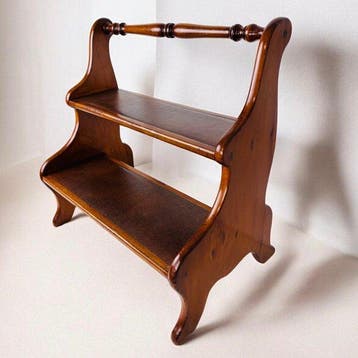 Trapje - Antieke Engelse houten bibliotheektrap / keukentrap