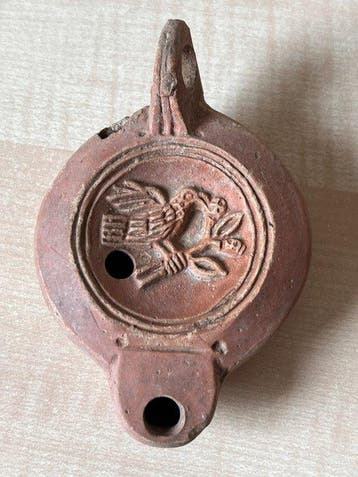 Oud-Romeins, Keizerrijk Terracotta Romeinse olielamp (Zonder