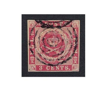 Deens-West-Indië 1855/67 - Wapen 3c karmijn - Nº 1, Gestempeld