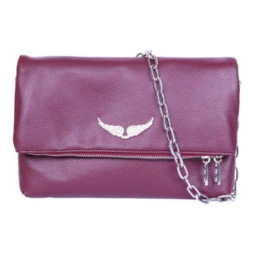 Zadig & Voltaire Rocky Grained Leather Schoudertas - Bordeau, Sieraden, Tassen en Uiterlijk, Tassen | Damestassen, Verzenden, Zo goed als nieuw