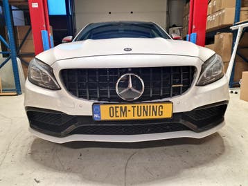 Grille voor C-Klasse C63 | GTR Style Full Black | 14-18 CAM, Voor, Mercedes-Benz, Nieuw, Ophalen of Verzenden