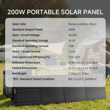 ALLPOWERS SOLAX SE200 200W Opvouwbaar Zonnepaneel - Draagbar, Verzenden, Nieuw