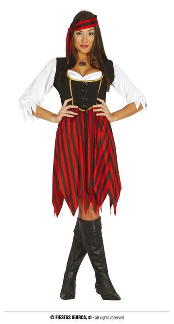Piratenjurk Dames Zwart-Rood Malley, Kleding | Dames, Ophalen of Verzenden, Nieuw