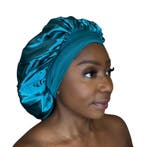 Satijnen Haar Bonnet - Groen Turquoise (Satijnen Slaapmuts ), Ophalen of Verzenden, Nieuw