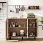 LIVSK Buffetkast - Houten Dressoir met 2 Deuren - Verstelbar, Verzenden, Nieuw