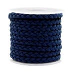 1 meter Trendy plat koord gevlochten silk style 5mm Donke..., Ophalen of Verzenden, Nieuw, Draad
