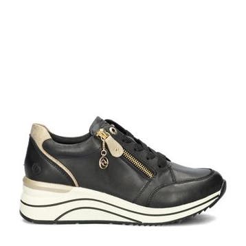 Remonte lage sneakers voor dames in het Zwart, Verzenden, Zwart, Sneakers of Gympen, Nieuw