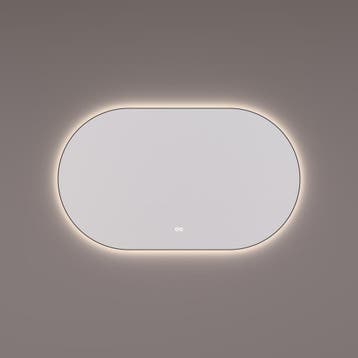 HIPP Design spiegel Ovaal-Recht Mat Zwart LED-Verlichting, Ophalen of Verzenden, Nieuw
