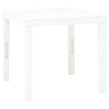 vidaXL Tuintafel 78x78x72 cm kunststof wit, Verzenden, Nieuw, Kunststof