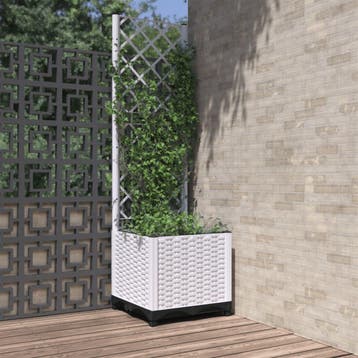 vidaXL Plantenbak met latwerk 40x40x136 cm polypropeen, Verzenden, Nieuw, Minder dan 60 cm, 60 cm of meer
