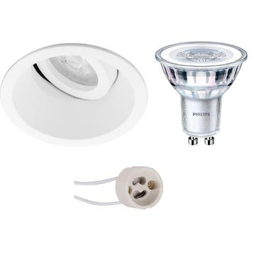 GU10 Inbouwspot Set - Mat Wit - Inbouw Rond - Kantelbaar -, Ophalen of Verzenden, Nieuw, Plafondspot of Wandspot