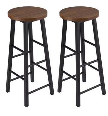 Set van 2 Houten Barkrukken met Stalen Frame Stabiel Duurzaa, Verzenden, Nieuw