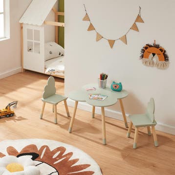 Kindertafelset Epim met 2 kinderstoelen wolkdesign mintgroen, Huis en Inrichting, Bureaus, Verzenden, Nieuw