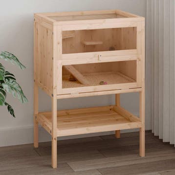 vidaXL Hamsterkooi 55x40x80 cm massief vurenhout, Dieren en Toebehoren, Verzenden, Nieuw