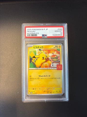 Pokémon - 1 Graded card Pikachu #020 “Burger Pikachu” - PSA, Nieuw