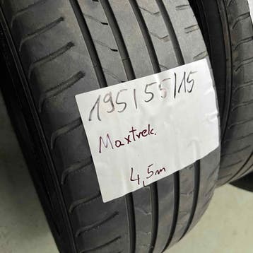 2 x Maxtrek 195-55-15 Zomerbanden 4,5mm, Gebruikt, 15 inch, Ophalen of Verzenden, Band(en)