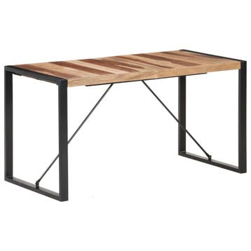 vidaXL Eettafel 140x70x75 cm massief hout, Verzenden, Nieuw