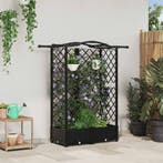 vidaXL Verhoogd Bed met Trellis en Dak Zwart 124 x 40 x 126, Verzenden, Nieuw, Minder dan 60 cm, 60 cm of meer